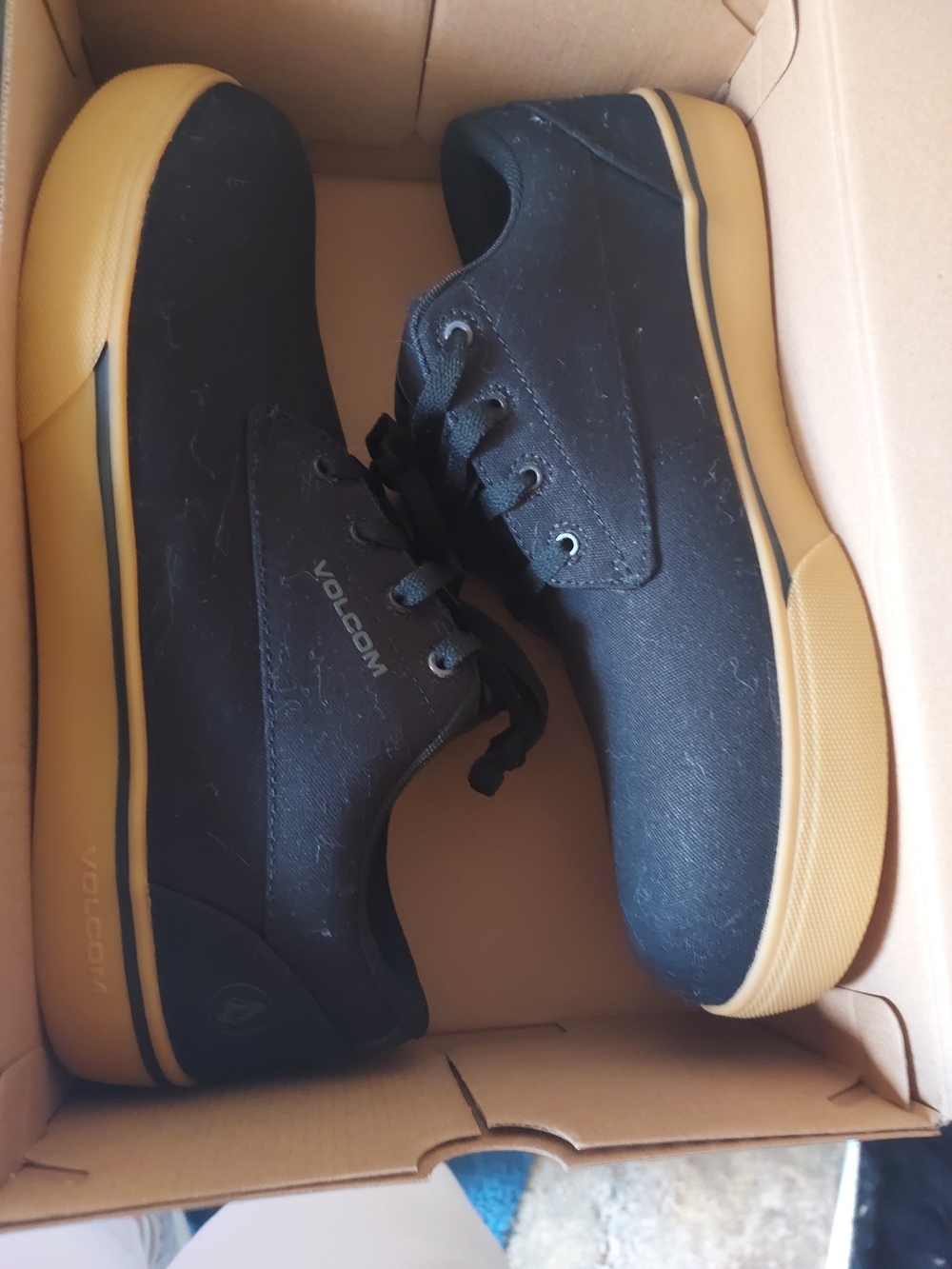 Volcom Black Canvas Low-Top Sneakers with Gum Outsole